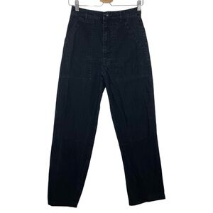 P&Co Black Herringbone Twill High Waist Utility Freedom Fatigue Pants UK 8 US 4
